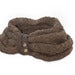 Image of VELA Handknitted Banana Yarn Neck Scarf with Leather Strap - PLAIN CABLE