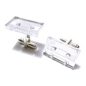 Image of cassette tape cufflinks [mirrored]
