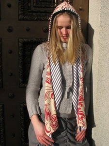 Image of ECO-HOODIE SCARF-RASPBERRY SWIRL