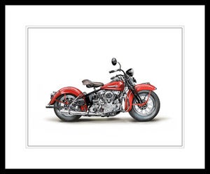 Image of 1946 Harley Davidson EL Knucklehead (Red) - Unframed