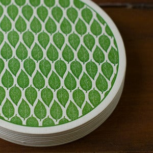 Image of Letterpress Leaves Coasters