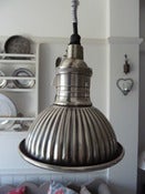 Image of Small Ribbed Metal Pendant Light
