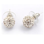 Image of Swarovski White Diamond DISCO BALL Earrings Stud or Hang Style,   CLICK HERE to see VIDEO
