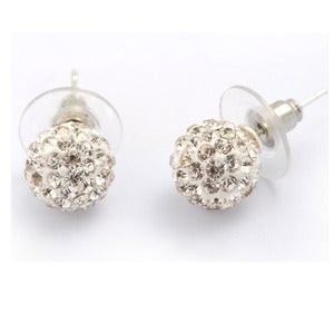 Image of Swarovski White Diamond DISCO BALL Earrings Stud or Hang Style,   CLICK HERE to see VIDEO