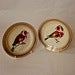 Image of A Pair Of Upcycled Vintage Hand Drawn Goldfinch Plates