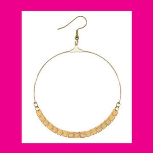 Image of YELLOW SWAROVSKI CRYSTAL HOOPS