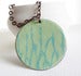 Image of Fine Enamel Necklace - Lichen Green Blue Reeds Print Necklace