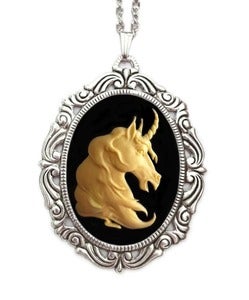 Image of Unicorn Cameo Rococo Necklace