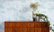 Image of Woodlands Wallpaper Blue Green Grey