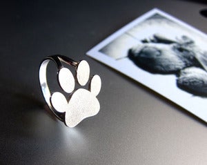 Image of Paw Print Ring - Handmade Silver Ring