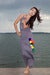 Image of Maxi Dress Grey w/ pom pom belt