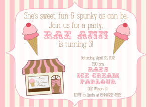 Image of Ice Cream Parlour Invitation