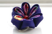 Image of Purple Kanzashi Flower Hair Clip and Brooch Pin: Deep Purple Hair Flower