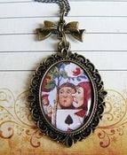 Image of The Card Men - Alice in Wonderland pendant necklace - fun and quirky - pretty vintage style - 