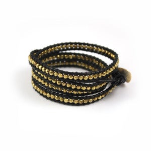 Image of CARBON Leather Wrap Bracelet