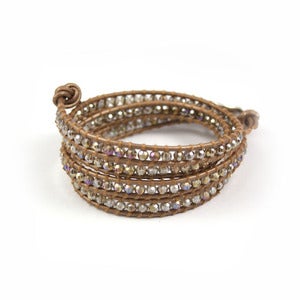 Image of CHRYSALIS Crystal & Leather Wrap Bracelet