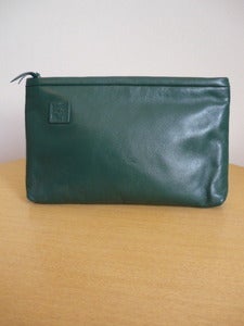 Image of Anne Klein green leather clutch