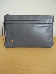 Image of Aigner grey leather clutch