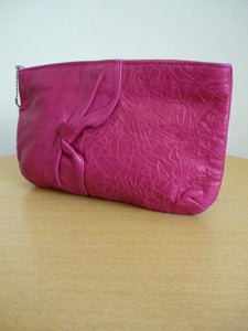 Image of Letisse magenta leather clutch