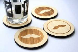 Image of moustache coasters