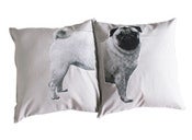 Image of Handprinted pillows dog