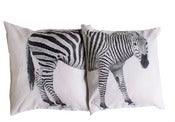 Image of Handprinted pillows Zebra