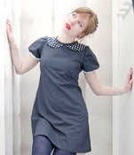 Image of Robe wise zawann col claudine liberty pois noir et blanc
