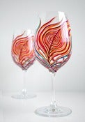 Image of Neon Peacock Feather Wine Glasses--Set of 2 