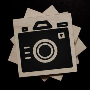 Image of Iconic Camera - Wood Block Coasters 