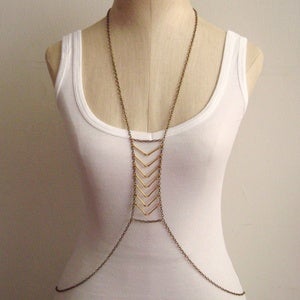 Image of Gold Bar Body Chain Harness