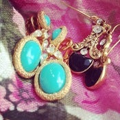 Image of The Onyx Feather Swarovski + Vintage Jewelry Club