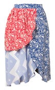 Image of 3 colour layered silk skirt