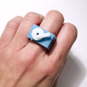 Image of turntable bloc ring [turquoise]