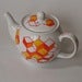 Image of Hand-Illustrated Geometric Cube Print Teapot