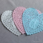 Image of Napperons dentelle en papier, en forme de coeur par 5  - 4 couleurs