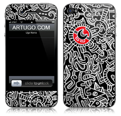 Image of PSEUDO (white lines). Doodle Art Print For iPhone. (4 and 4s Models)