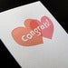 Image of 1605 - two hearts letterpress congratulations card 