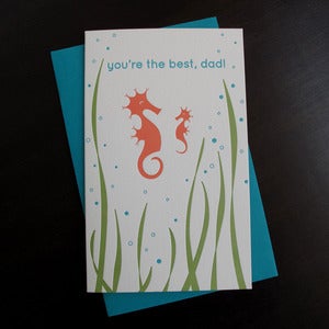 Image of 1707 - seahorse letterpress father's day card