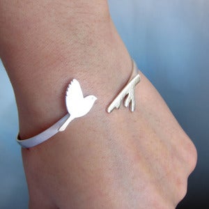 Image of Flying Bird Bracelet - Handmade Sterling Silver Bracelet