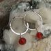 Image of Mini Hoops- Silver, Crimson