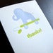 Image of 1007B - elephant letterpress thank you card - set of 6 