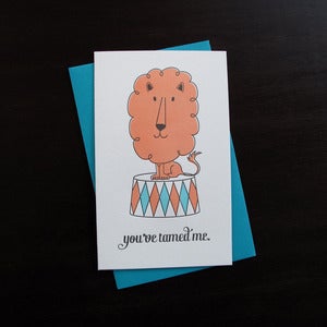Image of 1411 - lovable lion letterpress card 