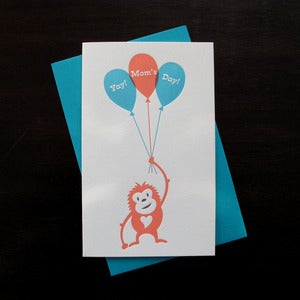Image of 1711 - lil' orangutan letterpress mother's day card 
