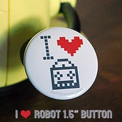 Image of I ❤ Robots button