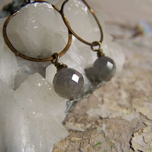 Image of Mini Hoops- Brass, Fog
