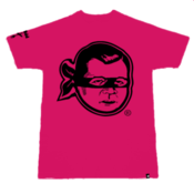 Image of Roger Logo Tee: Black/ Heliconia