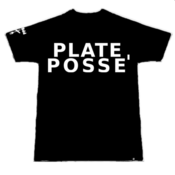 Image of Plate Posse' Tee: White/ Black