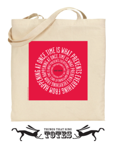 Image of Einstein Time TOTE BAG (red or black)