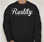 Image of Reality:Cursive Crew Neck Sweatshirt
