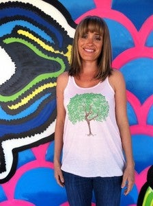 Image of dancing tree - flowy racerback tank top - pink